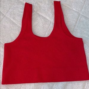 deep red ribbed tank top!